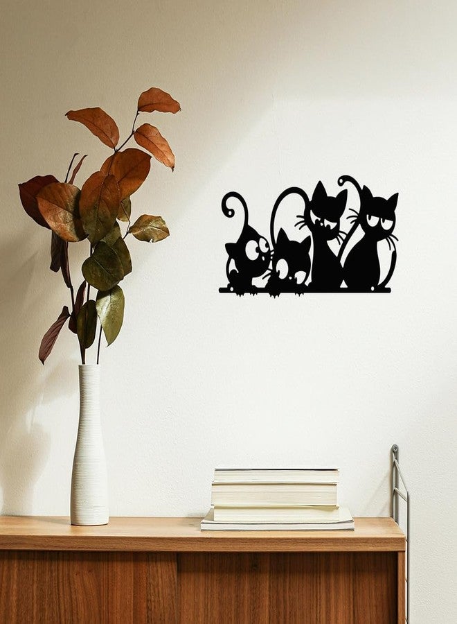 ACRNIGHEET Cat Metal Wall Art Decor Home Wall Decor Minimalist Cute Cat Wall Decor Black Cat Wall Decorations Modern Wall Hanging Decor for Living Room Bedroom Kitchen Garden Black - Image 3